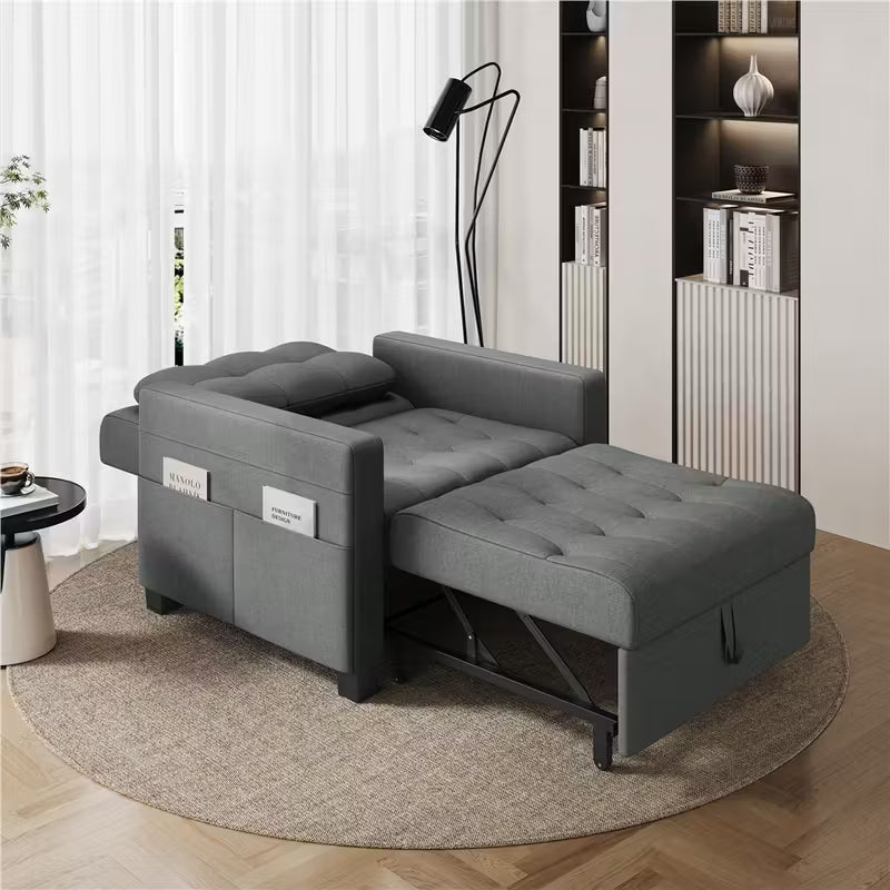 Costoffs Sofá-cama dobrável 2 em 1 com poltrona extensível 