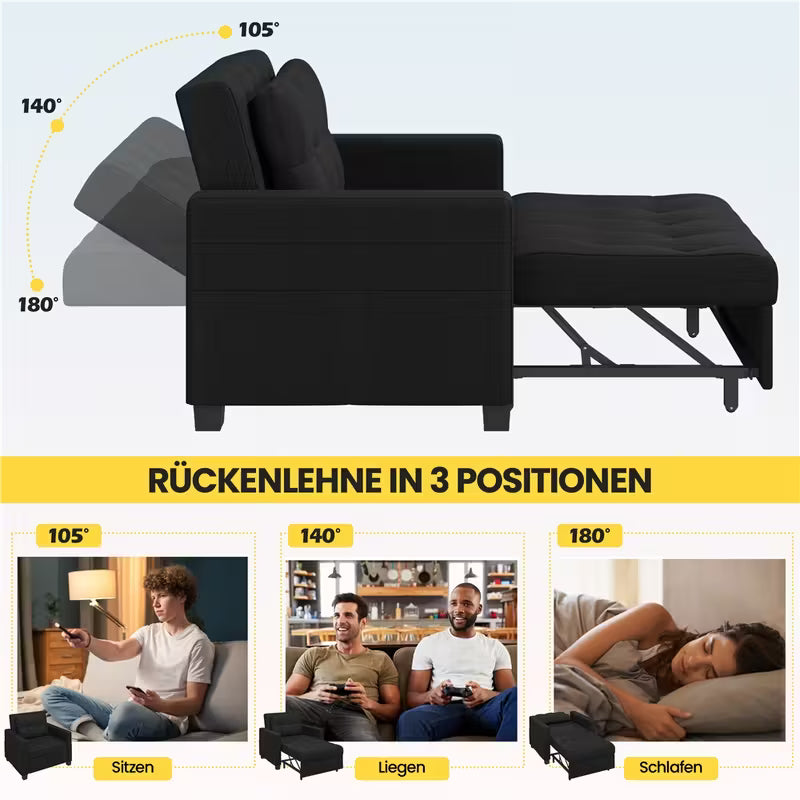 Costoffs Sofá-cama dobrável 2 em 1 com poltrona extensível 