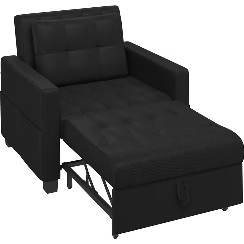 Costoffs Sofá-cama dobrável 2 em 1 com poltrona extensível 