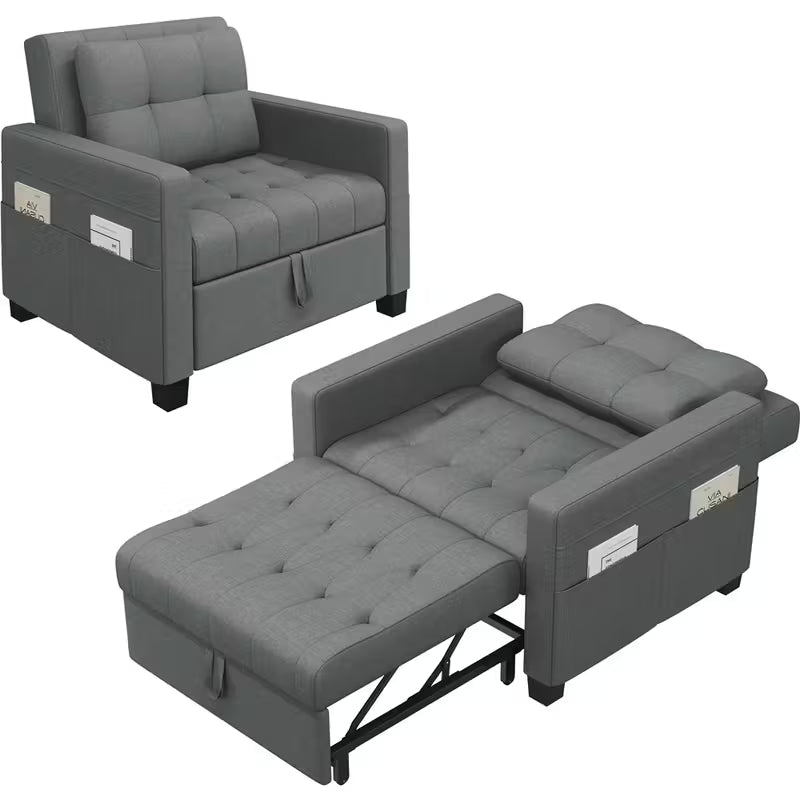 Costoffs Sofá-cama dobrável 2 em 1 com poltrona extensível 