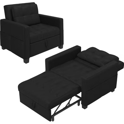 Costoffs Sofá-cama dobrável 2 em 1 com poltrona extensível 