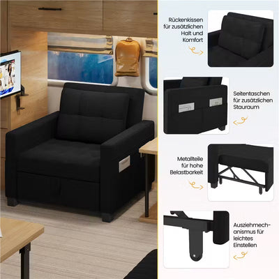 Costoffs Sofá-cama dobrável 2 em 1 com poltrona extensível 