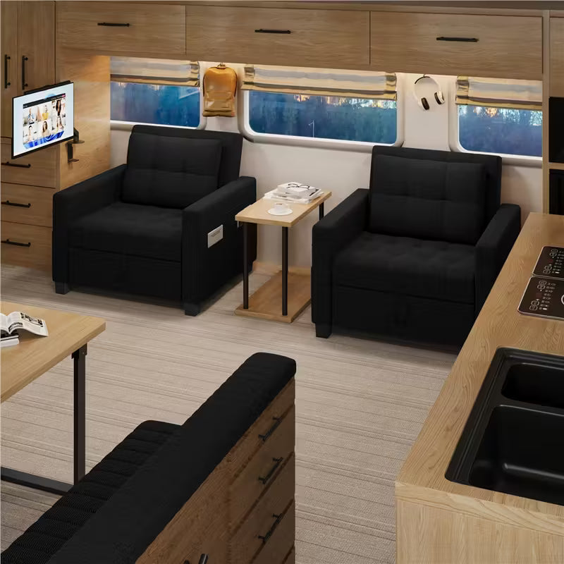 Costoffs Sofá-cama dobrável 2 em 1 com poltrona extensível 