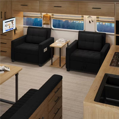Costoffs Sofá-cama dobrável 2 em 1 com poltrona extensível 