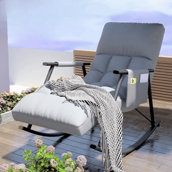 Cadeira de baloiço estofada Relax, cadeira de lazer moderna.