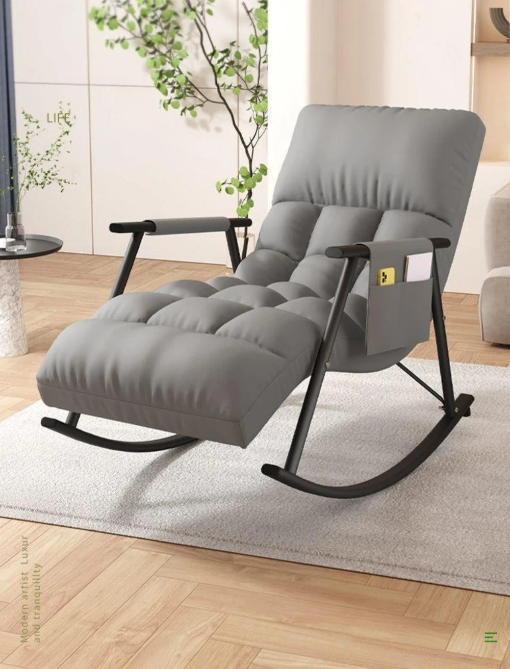Cadeira de baloiço estofada Relax, cadeira de lazer moderna.