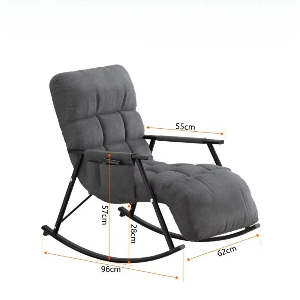 Cadeira de baloiço estofada Relax, cadeira de lazer moderna.
