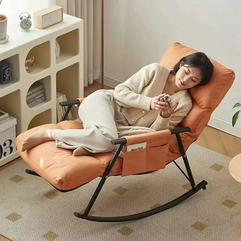 Cadeira de baloiço estofada Relax, cadeira de lazer moderna.